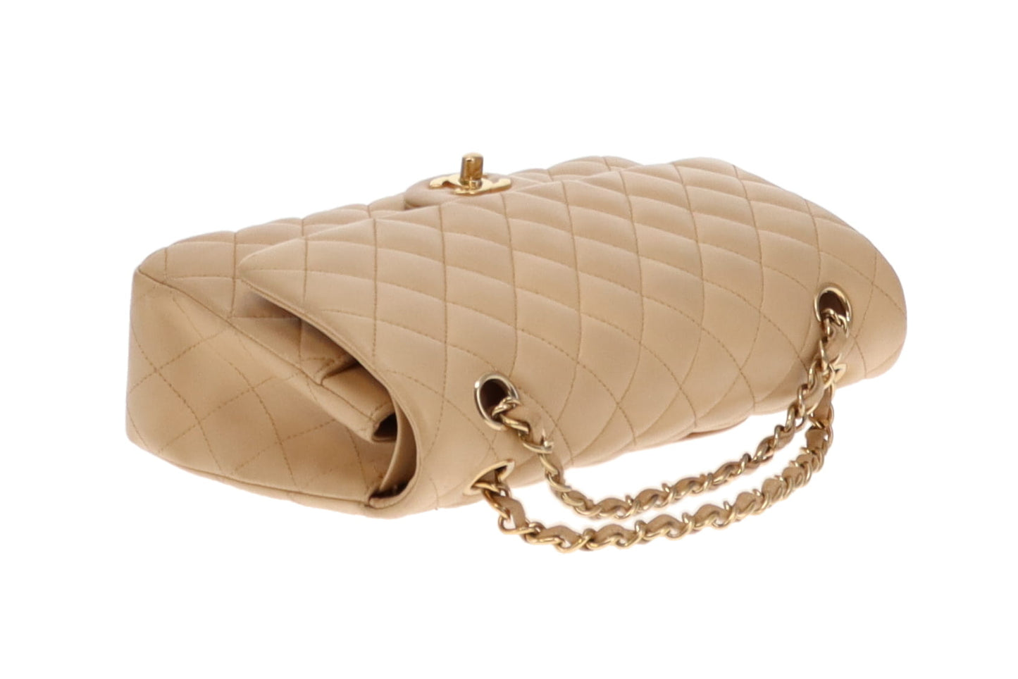 Chanel Classic Medium Double Flap Beige Leather GHW 2012