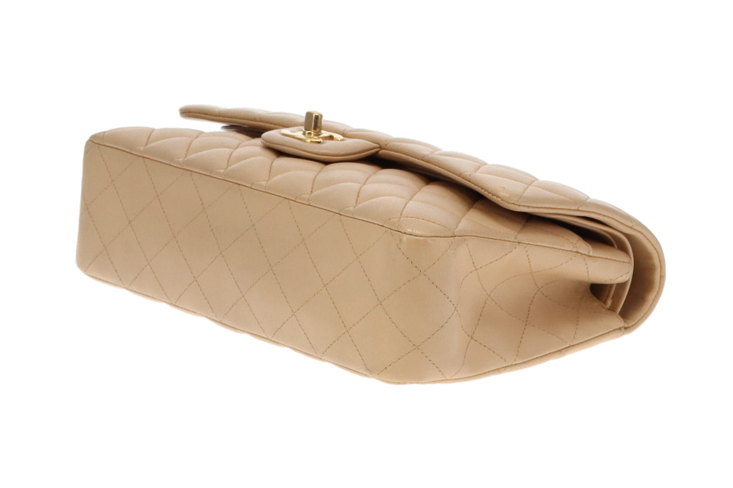 Chanel Classic Medium Double Flap Beige Leather GHW 2012