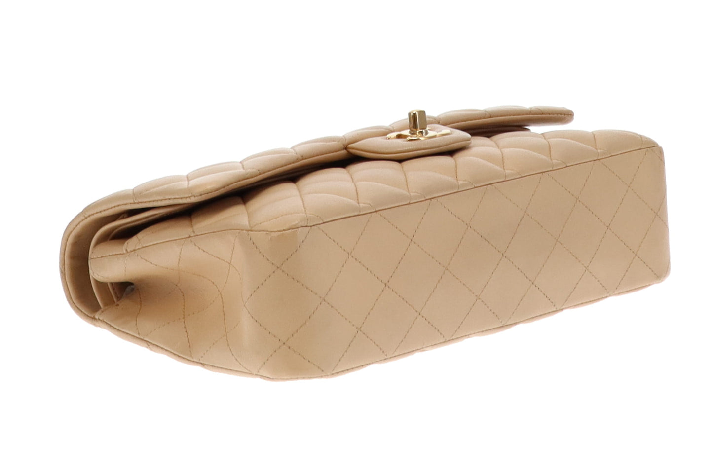 Chanel Classic Medium Double Flap Beige Leather GHW 2012