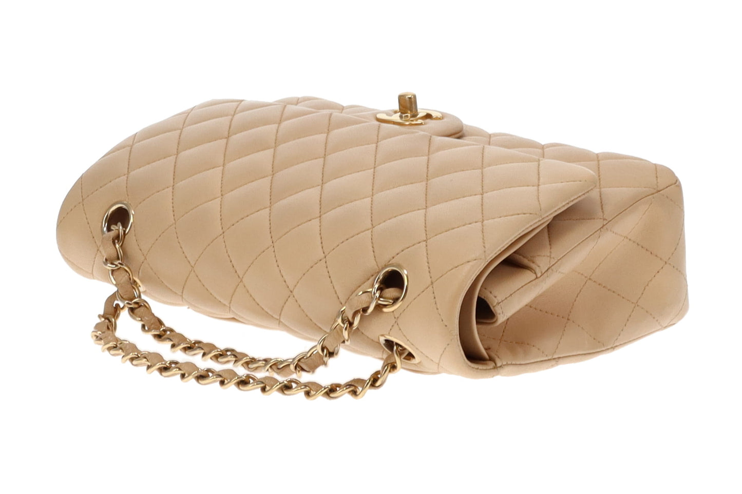 Chanel Classic Medium Double Flap Beige Leather GHW 2012