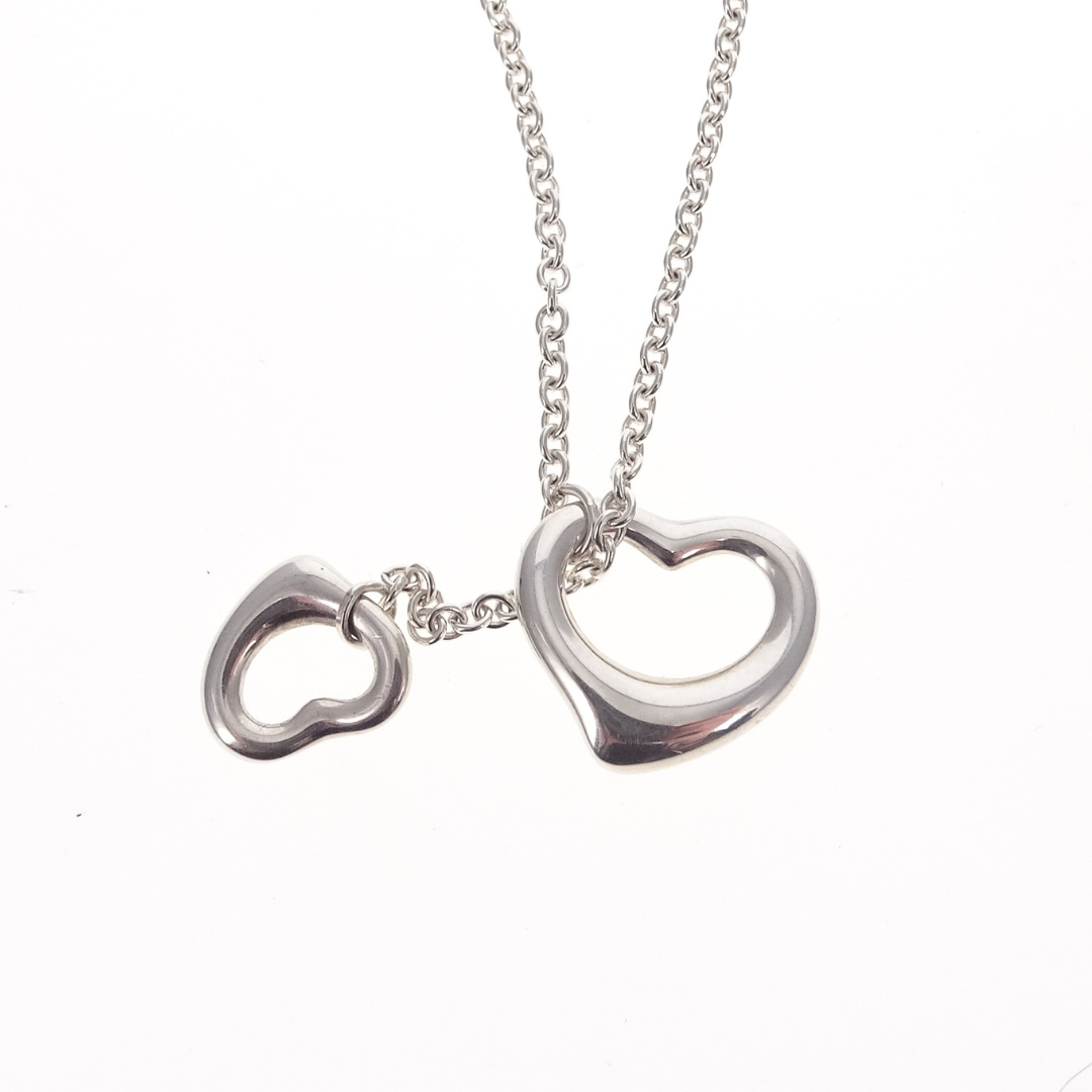 Tiffany & Co Open Heart Lariat Necklace Elsa Peretti Sterling Silver