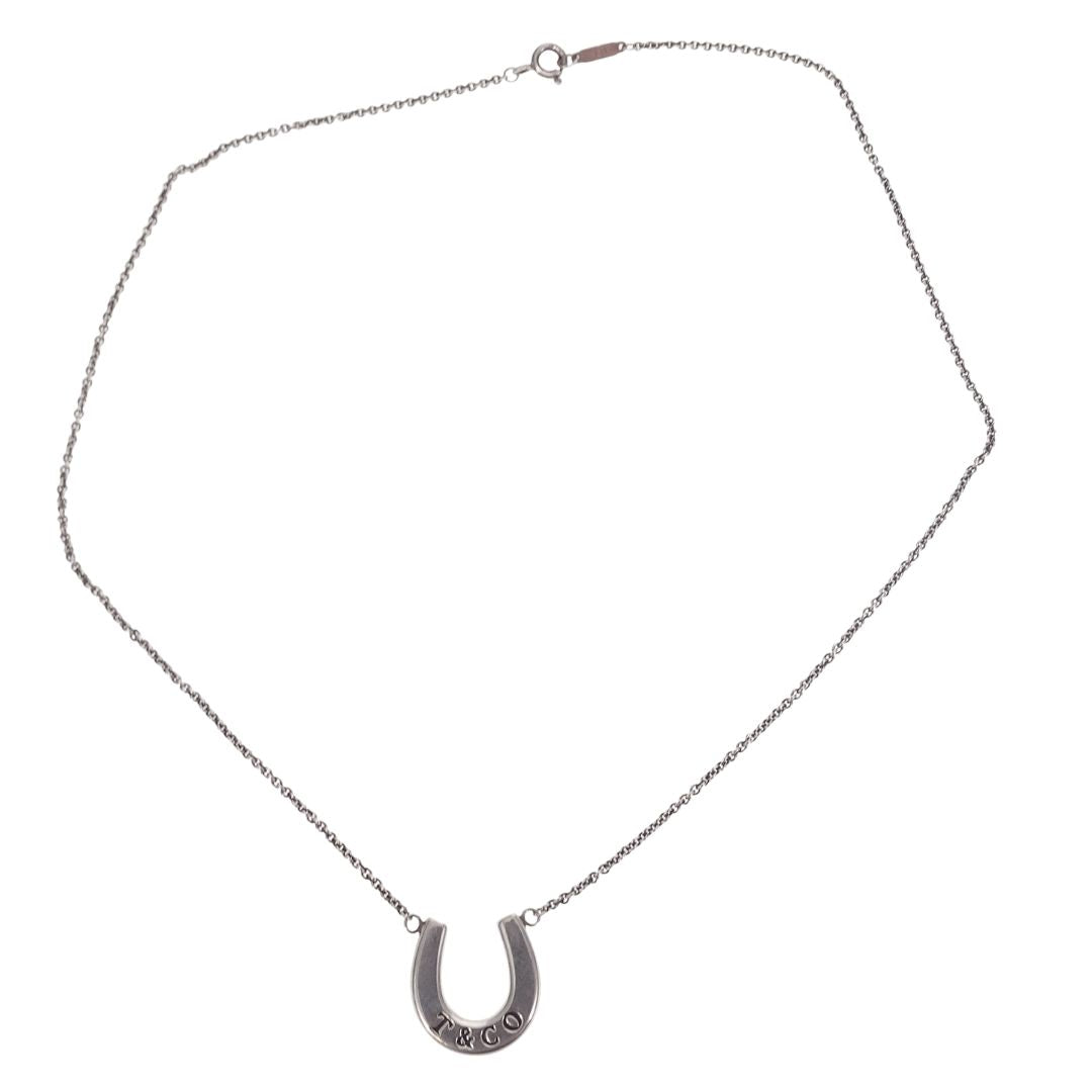 Tiffany & Co Lucky Horseshoe Sterling Silver Pendant On Chain