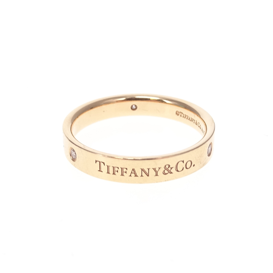 Tiffany & Co Logo Band Ring 18K Gold and Diamond size 64