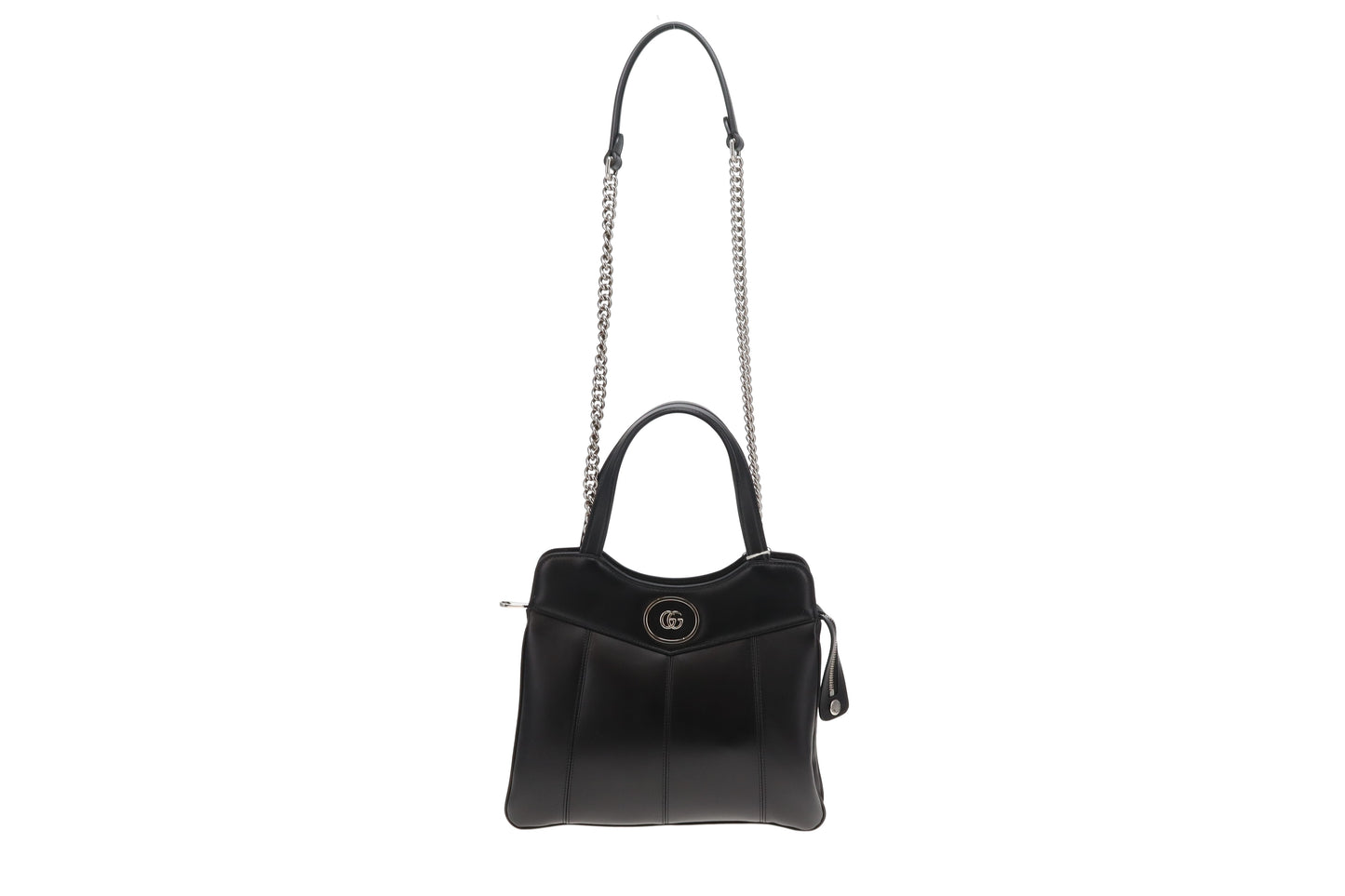 Gucci Black Leather SHW Petite GG Small Tote Bag