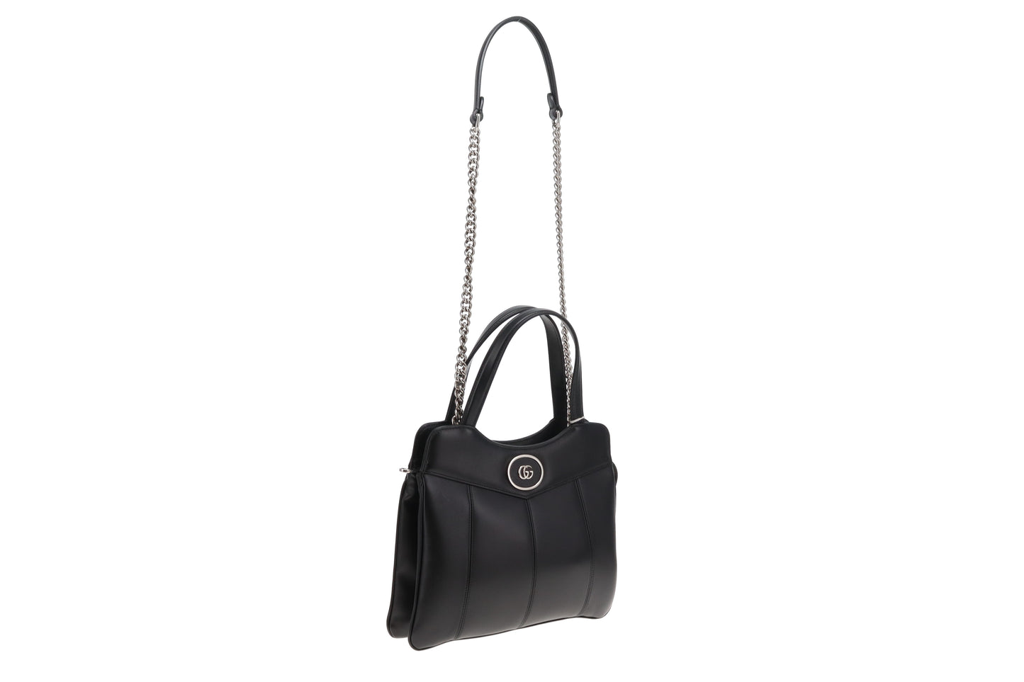 Gucci Black Leather SHW Petite GG Small Tote Bag