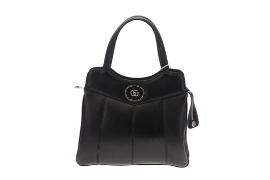 Gucci Black Leather SHW Petite GG Small Tote Bag