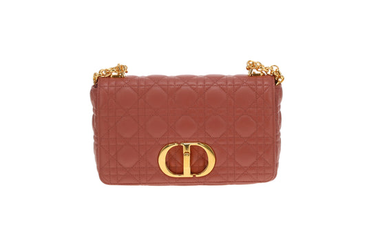 Dior Caro Bag Medium Raspberry Leather GHW 2022
