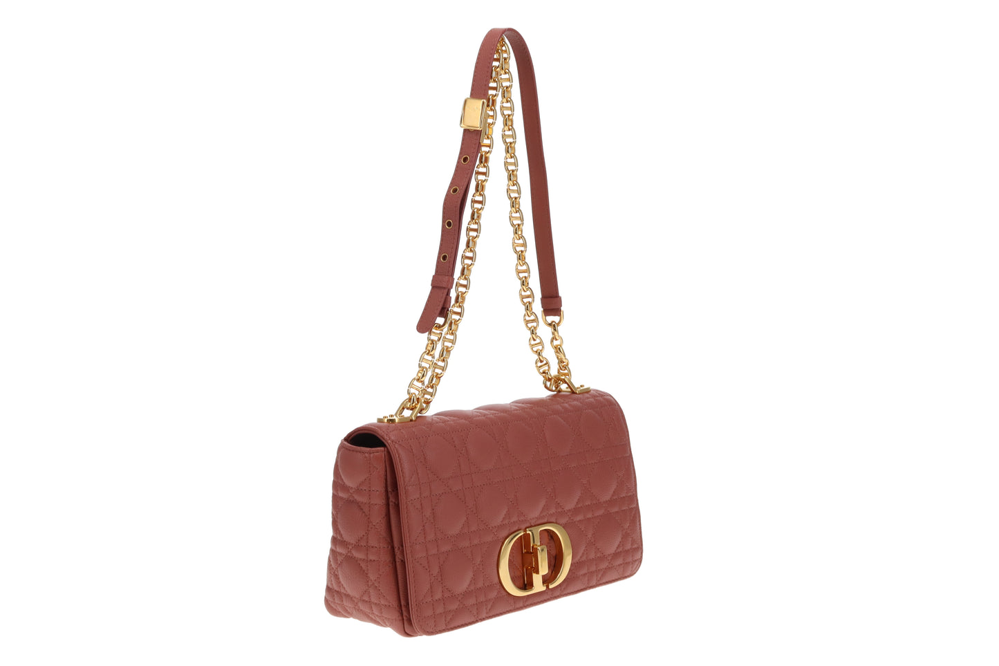Dior Caro Bag Medium Raspberry Leather GHW 2022