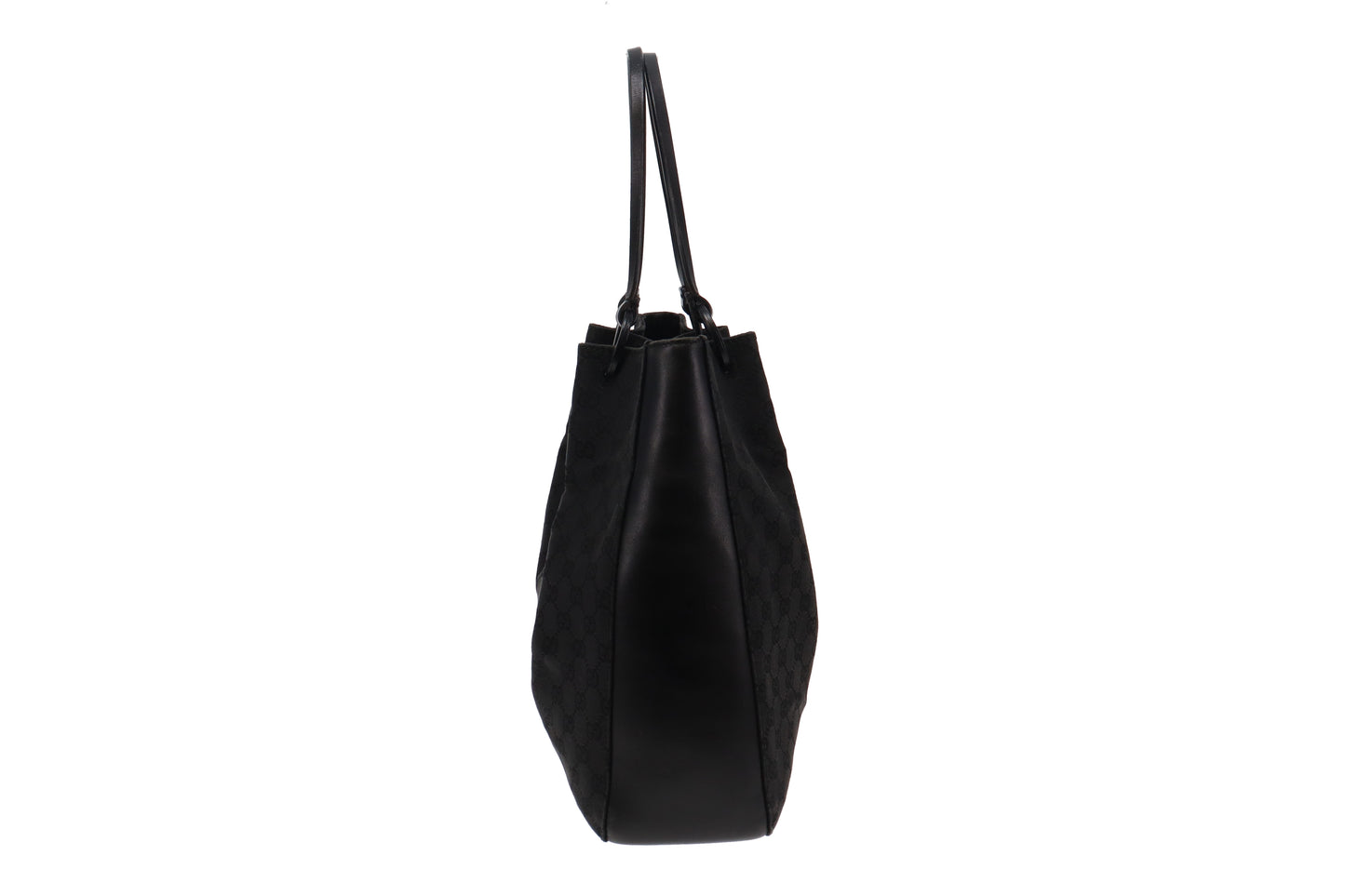 Gucci Vintage Black GG Tote Rouched