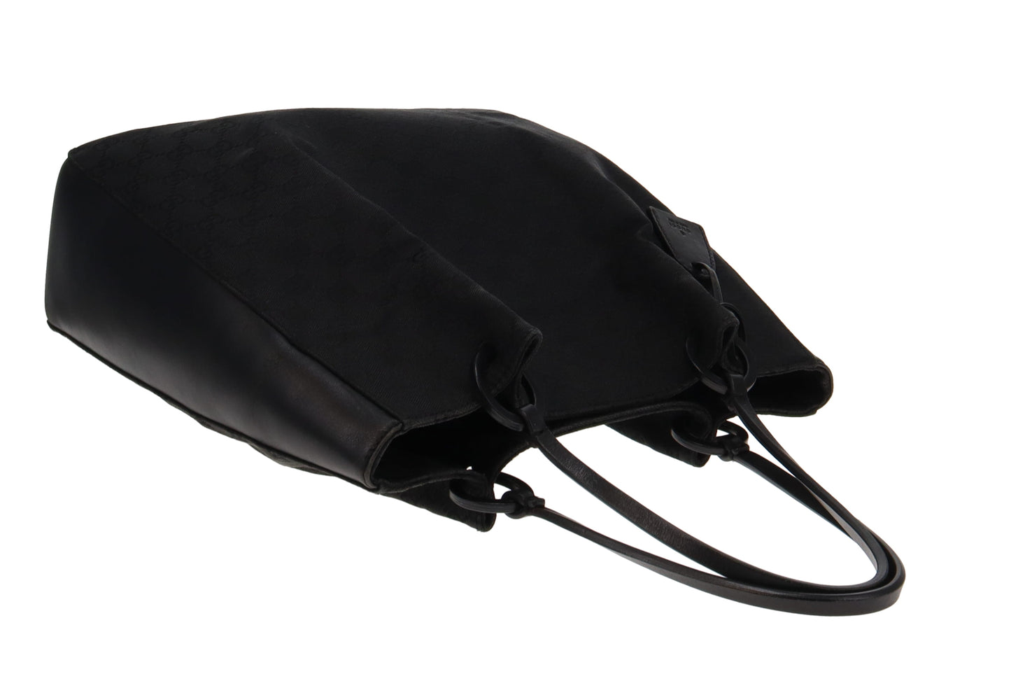 Gucci Vintage Black GG Tote Rouched