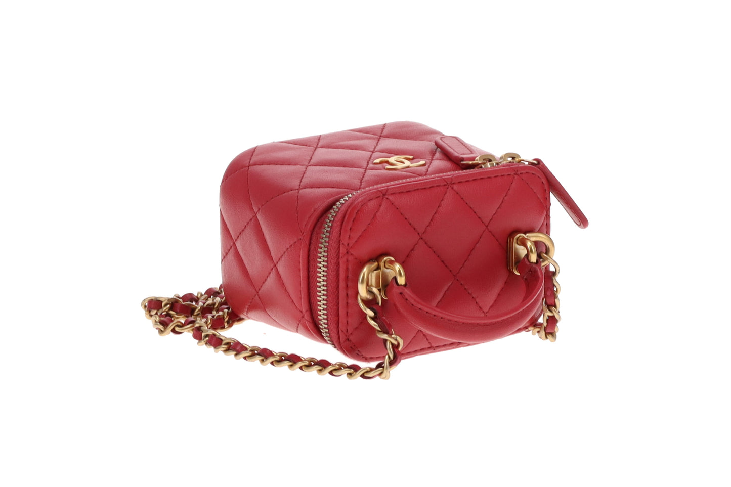 Chanel Top Handle Vanity Mini Raspberry GHW 2021