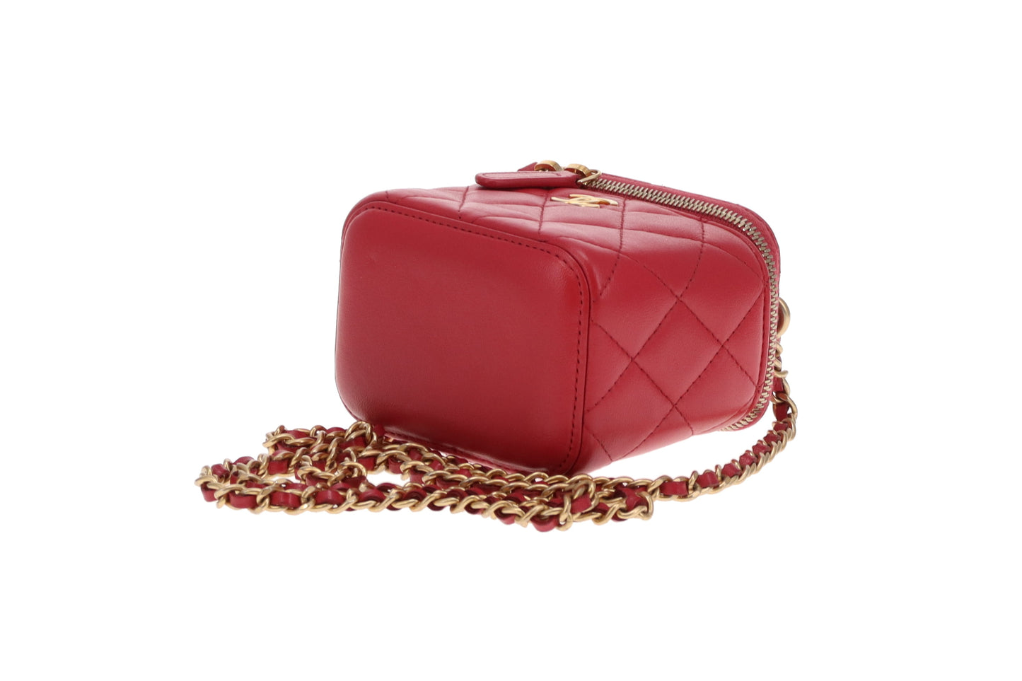 Chanel Top Handle Vanity Mini Raspberry GHW 2021