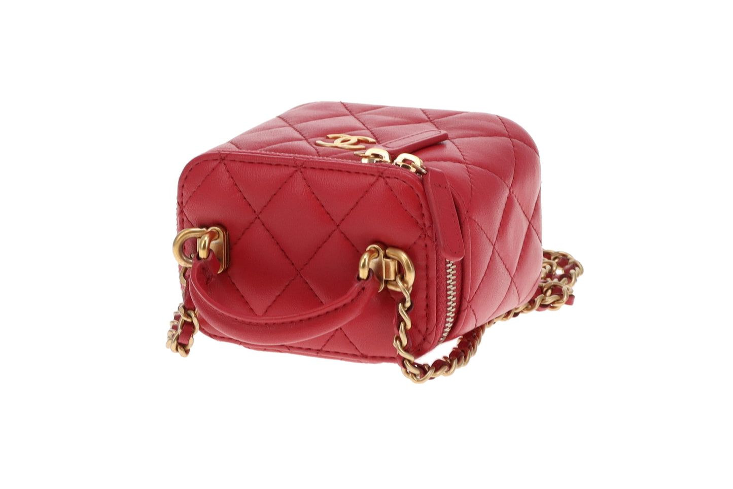 Chanel Top Handle Vanity Mini Raspberry GHW 2021
