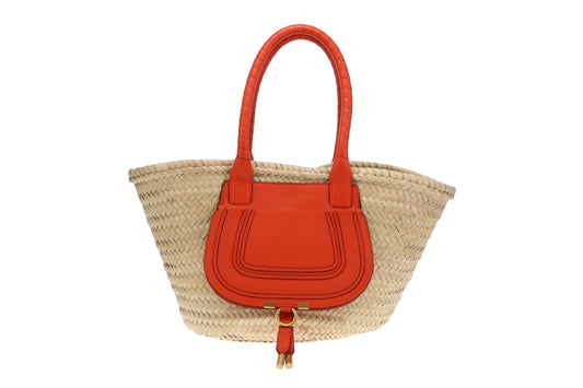 Chloe Marcie Basket Bag Medium Rusted Orange