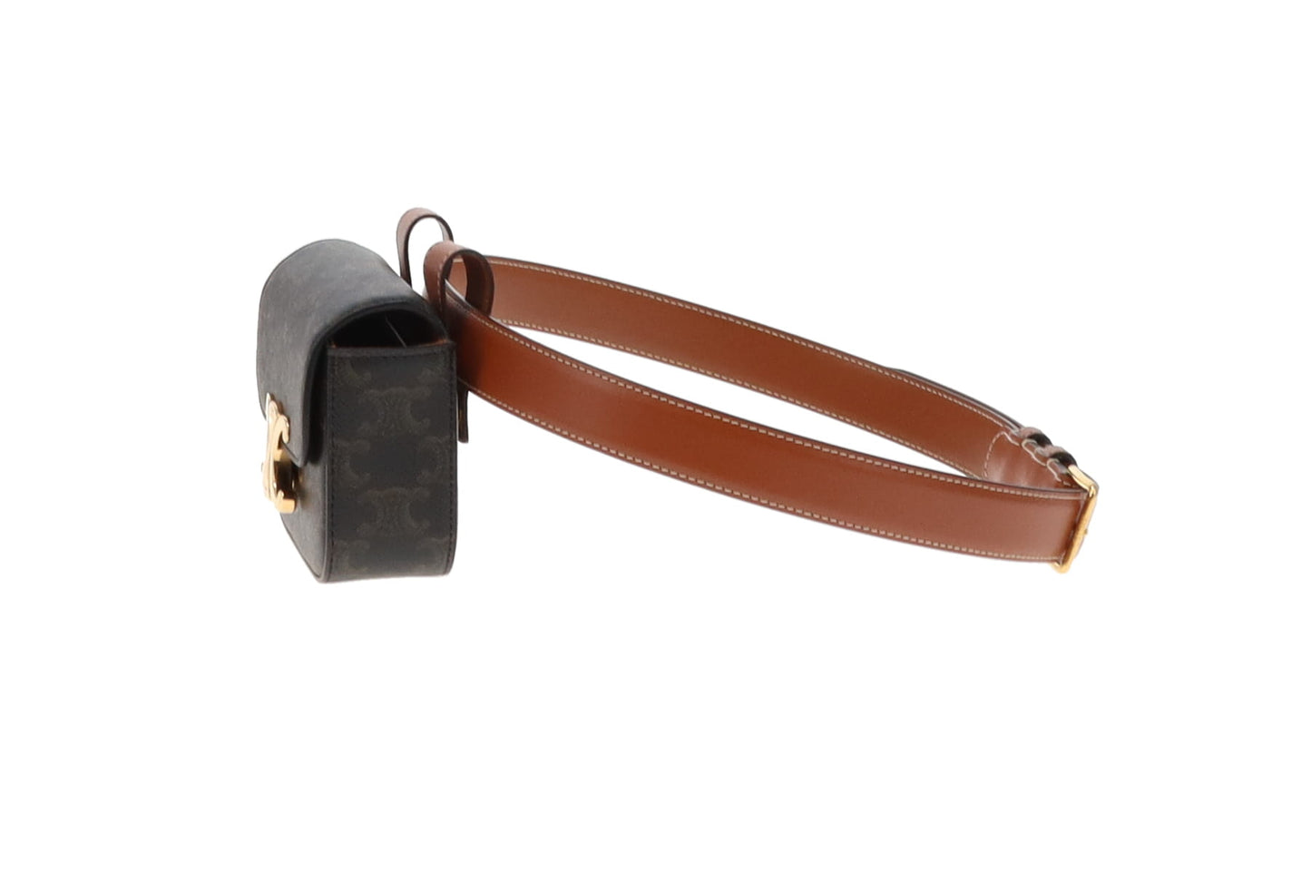 Celine Belt Bag Triomphe Belt In Triomphe Canvas & Calfskin Size 80cm Belt