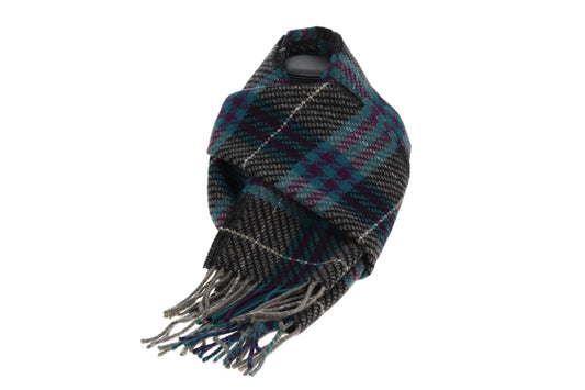 Burberry Lambswool Scarf Vintage Green & Purple & Grey Check