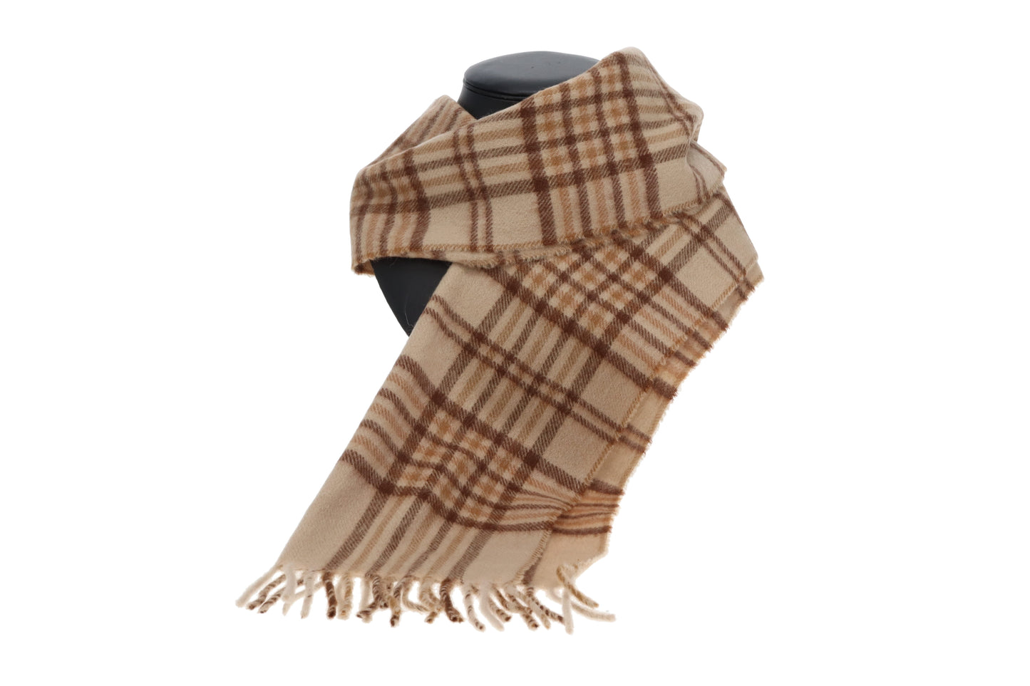 Burberry Cashmere Scarf Vintage Beige Check