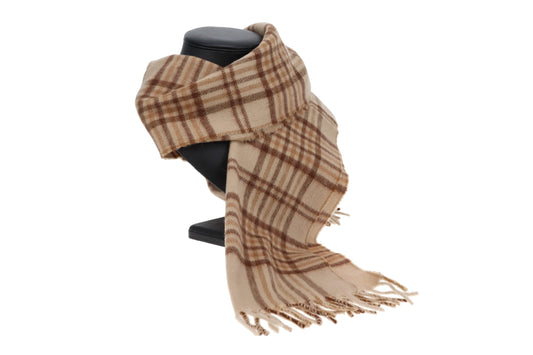 Burberry Cashmere Scarf Vintage Beige Check