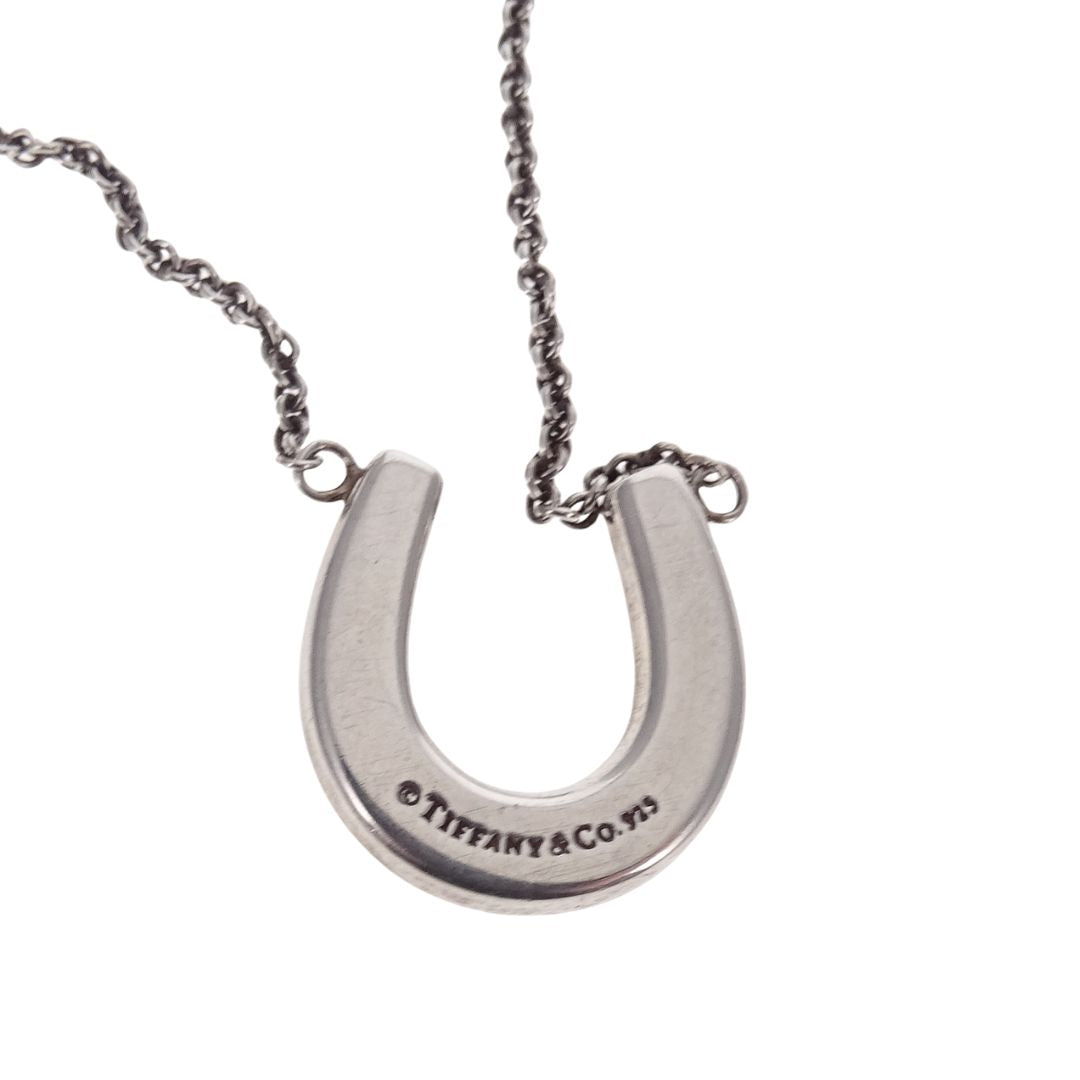 Tiffany & Co Lucky Horseshoe Sterling Silver Pendant On Chain