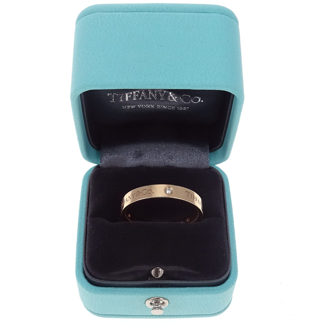 Tiffany & Co Logo Band Ring 18K Gold and Diamond size 64