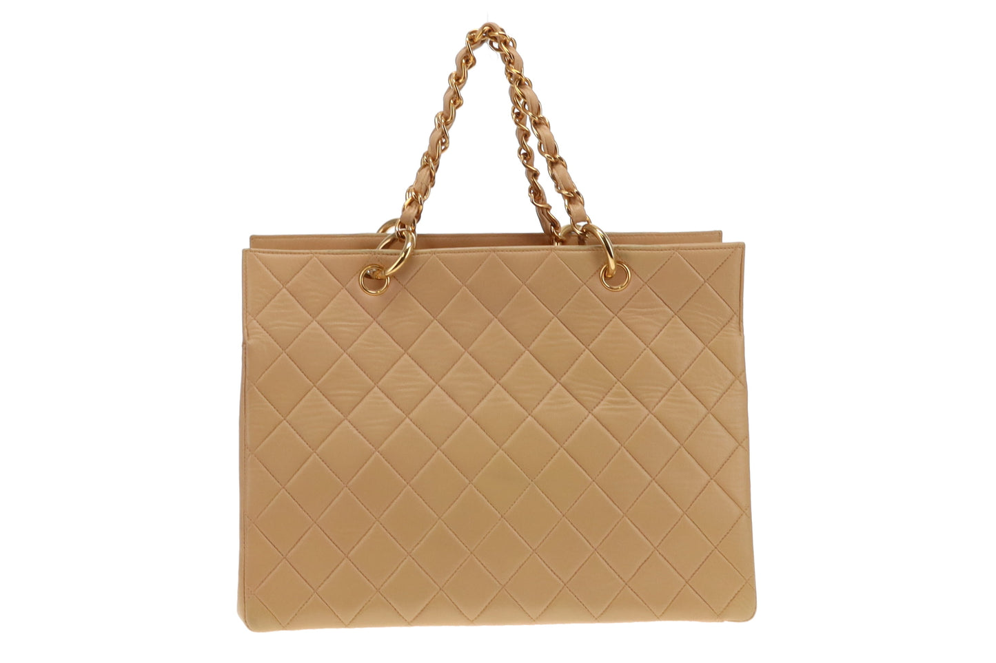 Chanel Beige Leather GHW Vintage Grand Timeless Tote 1996/97