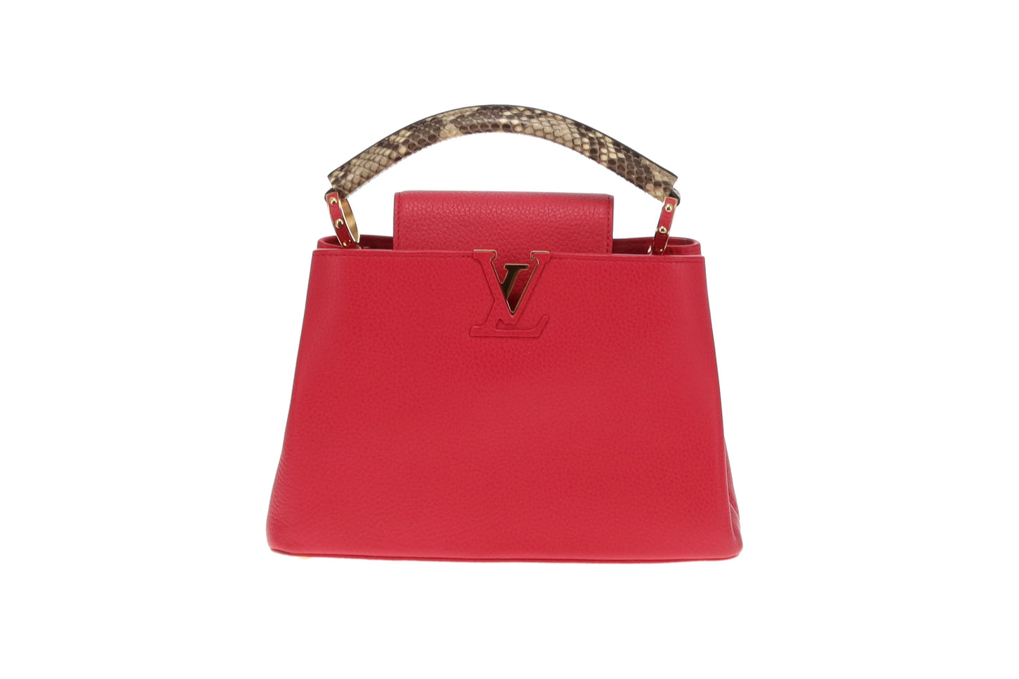 Louis Vuitton Pink Leather and Snake Handle Capucines BB AH4146 - 2016