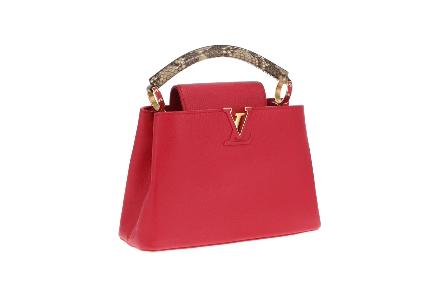 Louis Vuitton Pink Leather and Snake Handle Capucines BB AH4146 - 2016