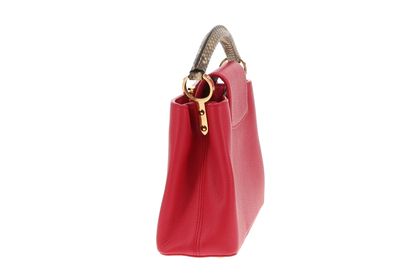 Louis Vuitton Pink Leather and Snake Handle Capucines BB AH4146 - 2016