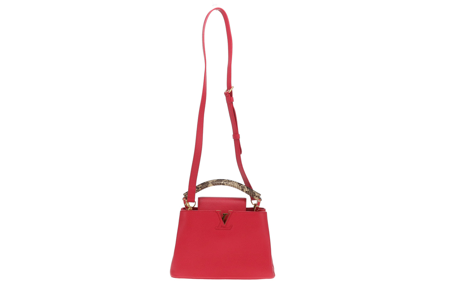 Louis Vuitton Pink Leather and Snake Handle Capucines BB AH4146 - 2016