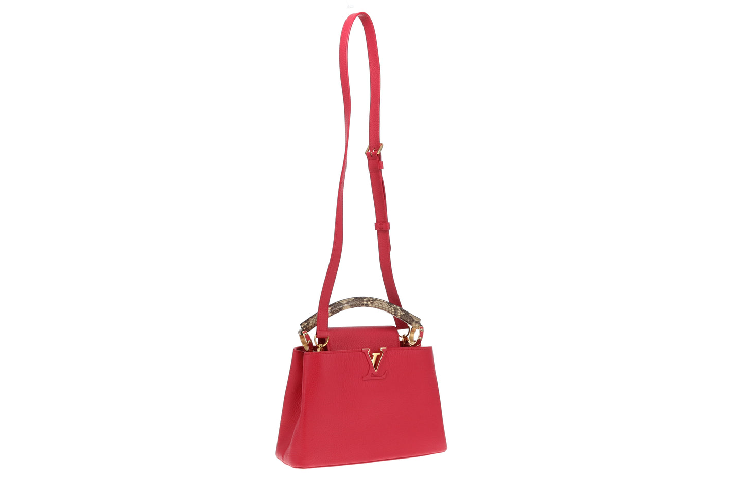 Louis Vuitton Pink Leather and Snake Handle Capucines BB AH4146 - 2016