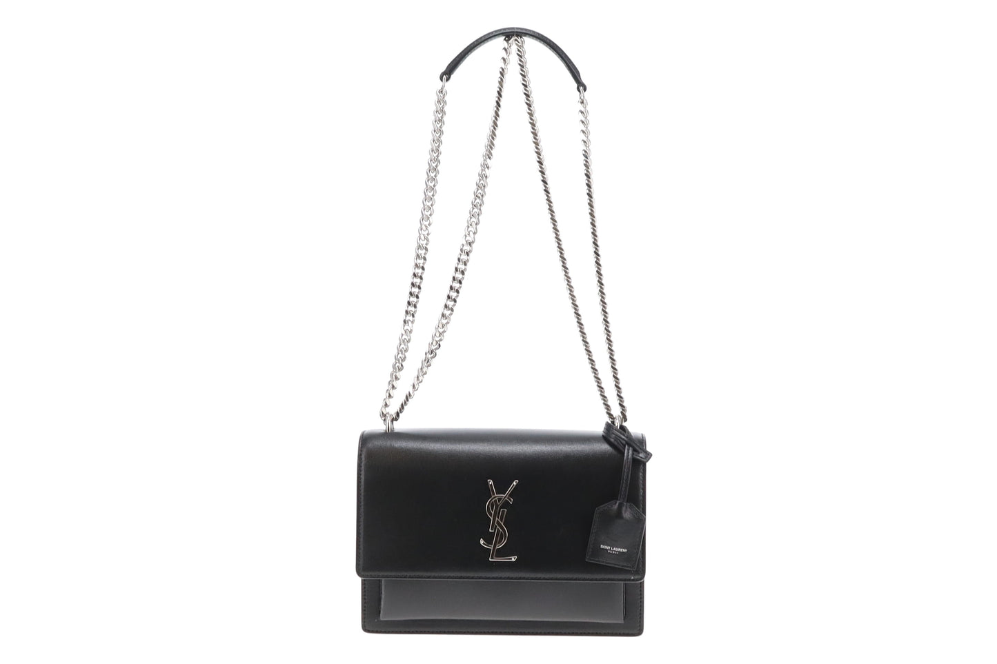 Saint Laurent Sunset Medium Black Leather SHW 2024