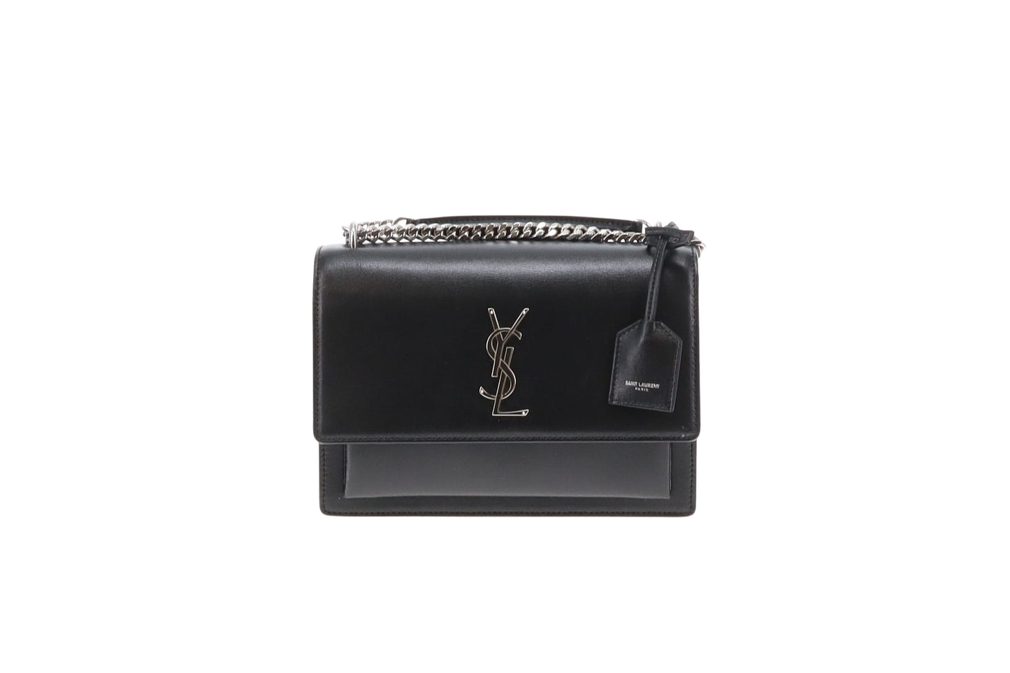 Saint Laurent Sunset Medium Black Leather SHW 2024