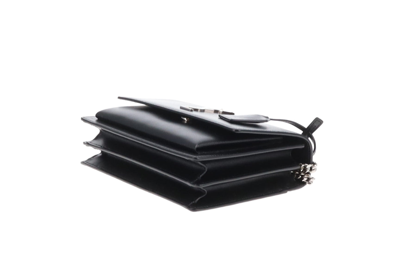 Saint Laurent Sunset Medium Black Leather SHW 2024
