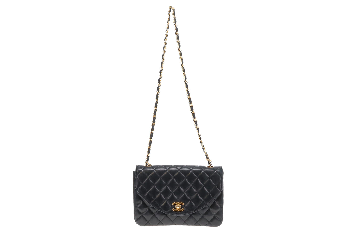 Chanel Half Moon Flap Bag Black Lambskin GHW 1989/91