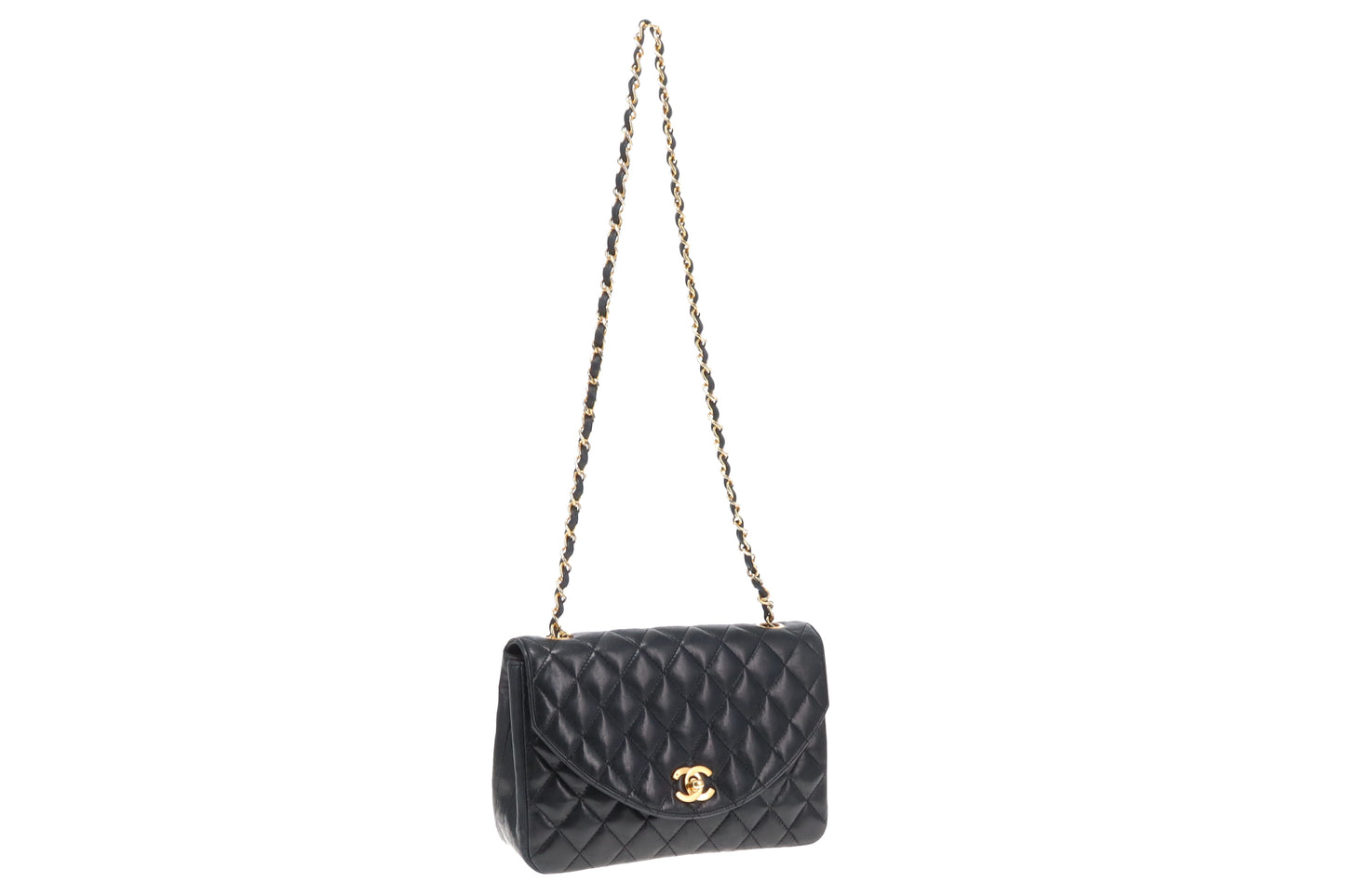 Chanel Half Moon Flap Bag Black Lambskin GHW 1989/91