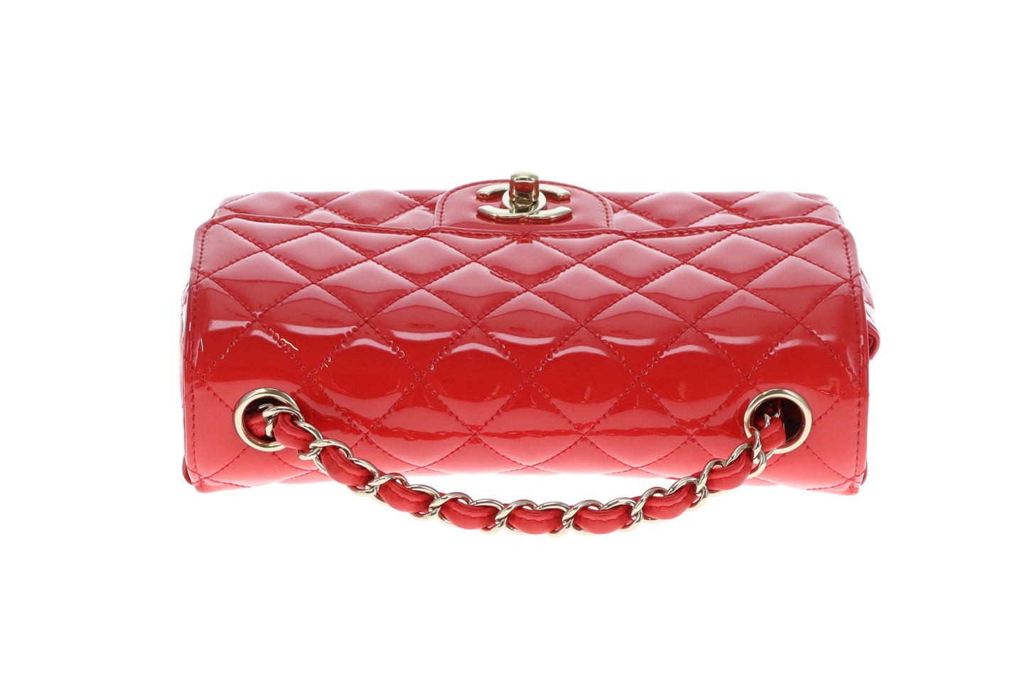 Chanel Mini Rectangle Flap Bag Red Patent GHW 2019