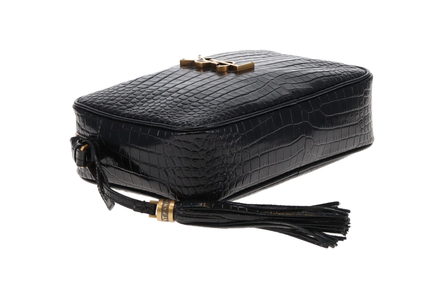 Saint Laurent Lou Camera Bag Black Croc Embossed GHW 2022
