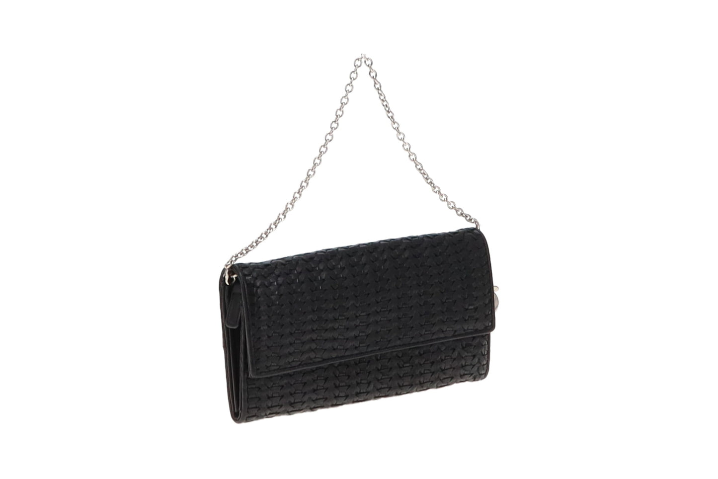 Dior Black Woven Rendezvous Wallet On Chain