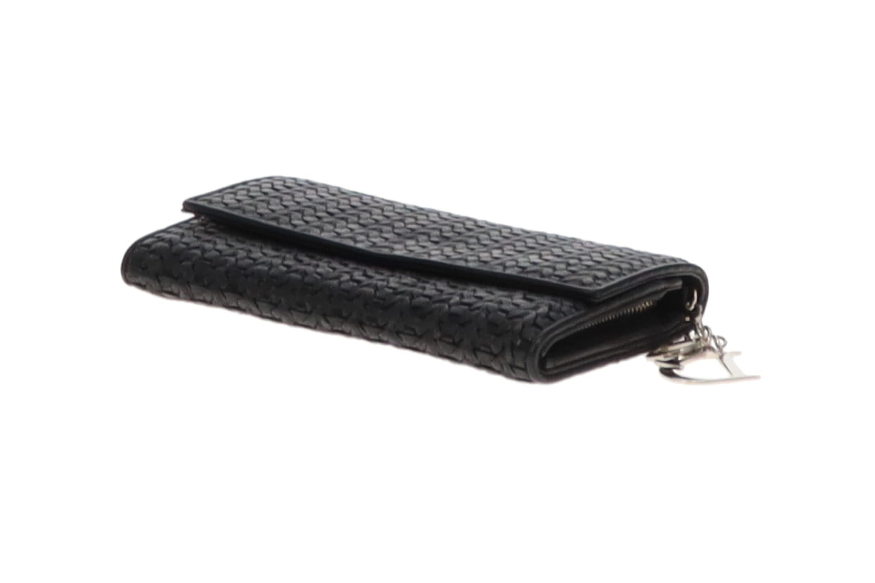 Dior Black Woven Rendezvous Wallet On Chain