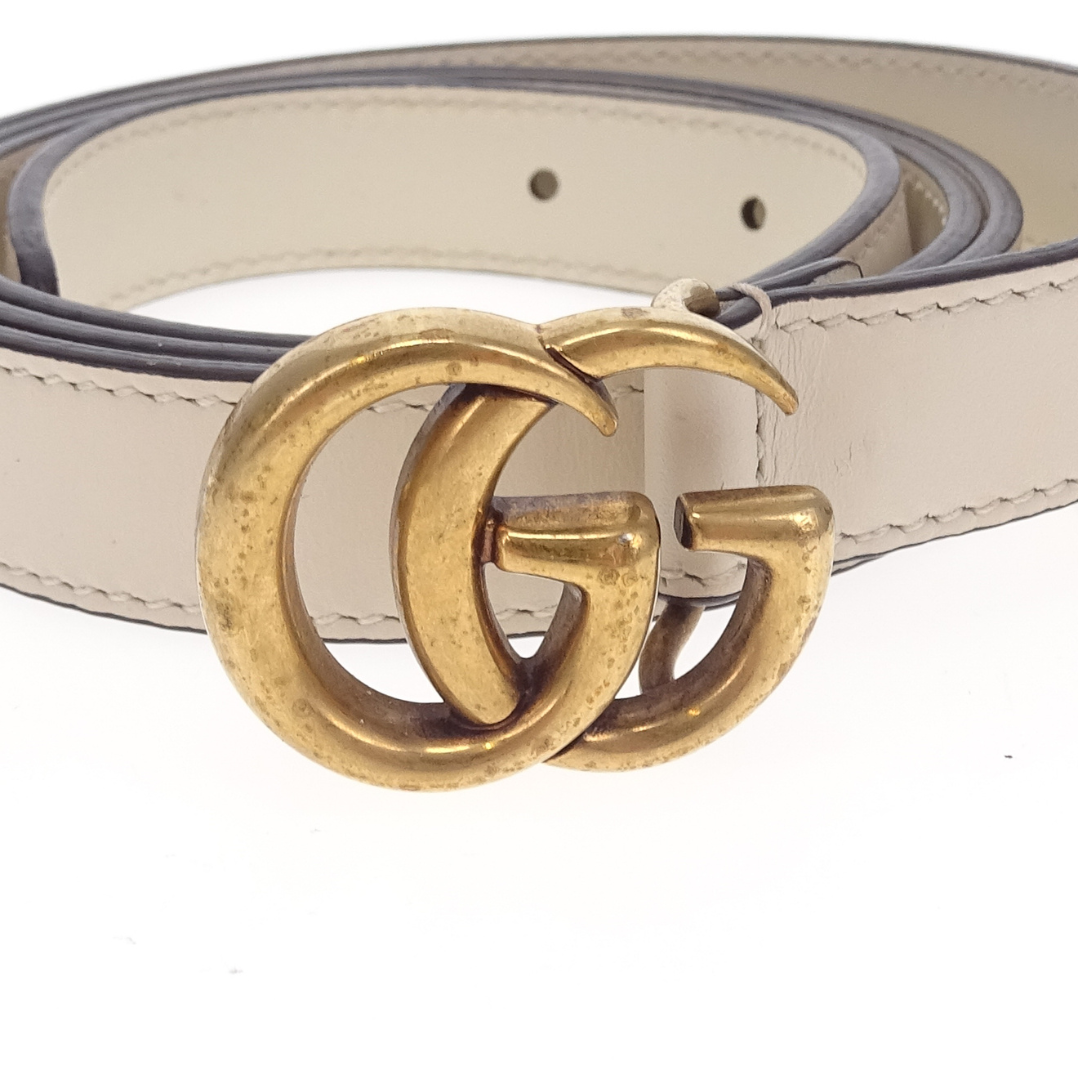 Gucci Cream Thin Marmont Belt 100cm