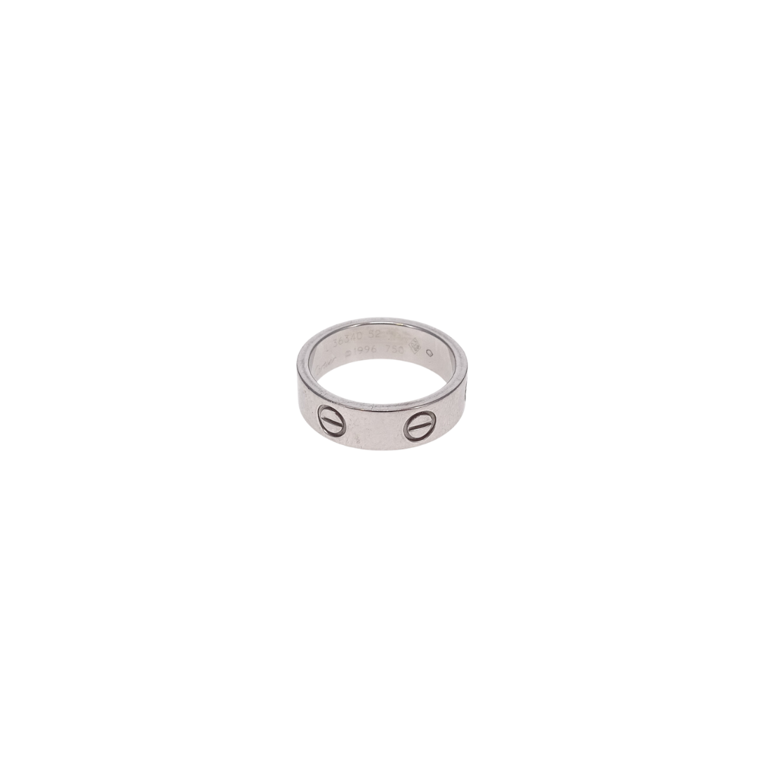 Cartier 18ct White gold. Wide 5.5mm Love Ring Size 52