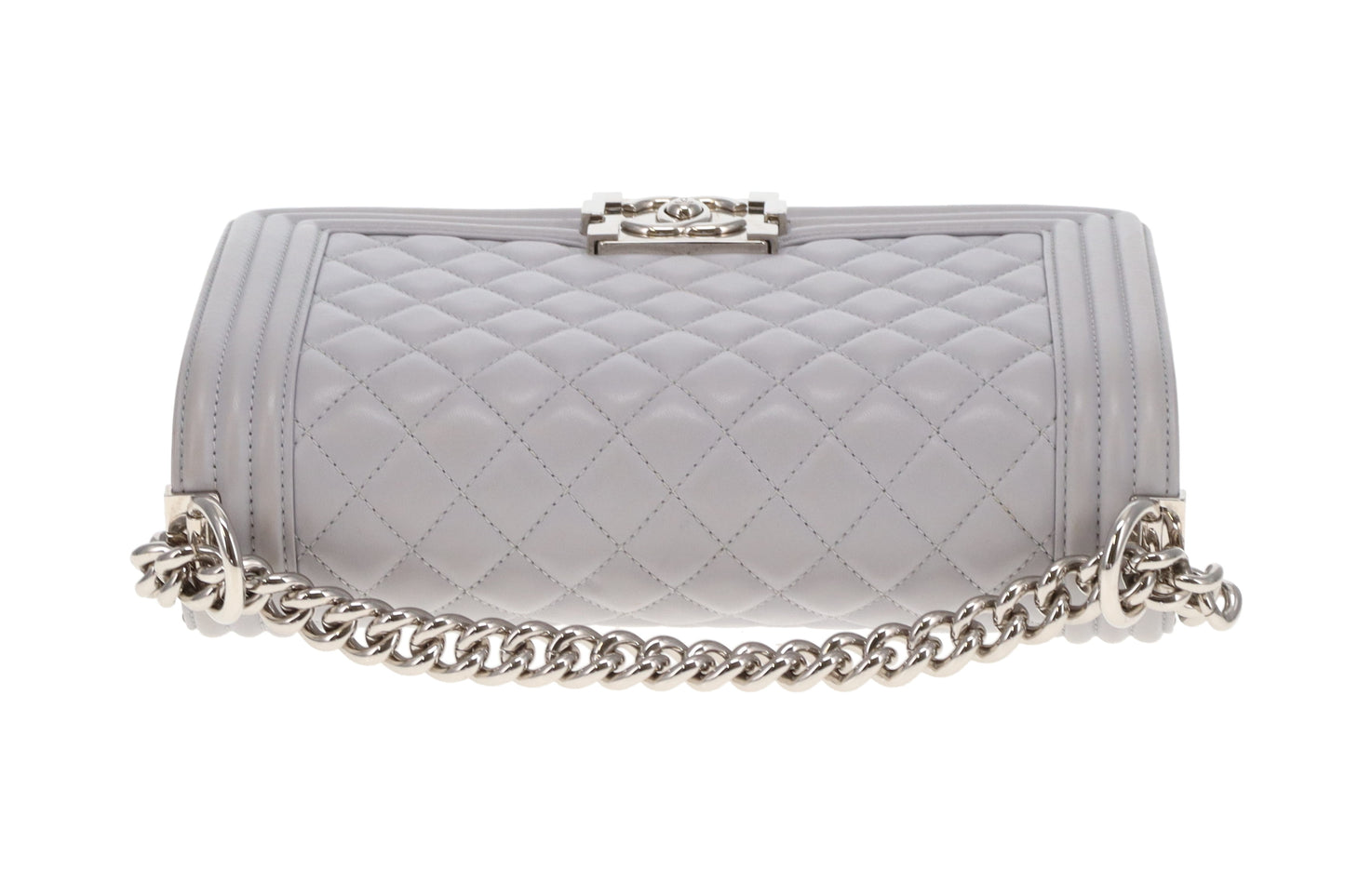 Chanel Boy Bag New Medium Grey Lambskin SHW 2017/18