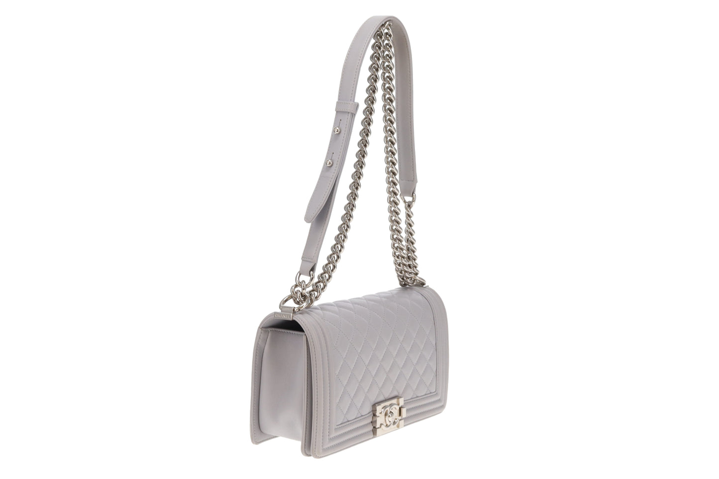 Chanel Boy Bag New Medium Grey Lambskin SHW 2017/18