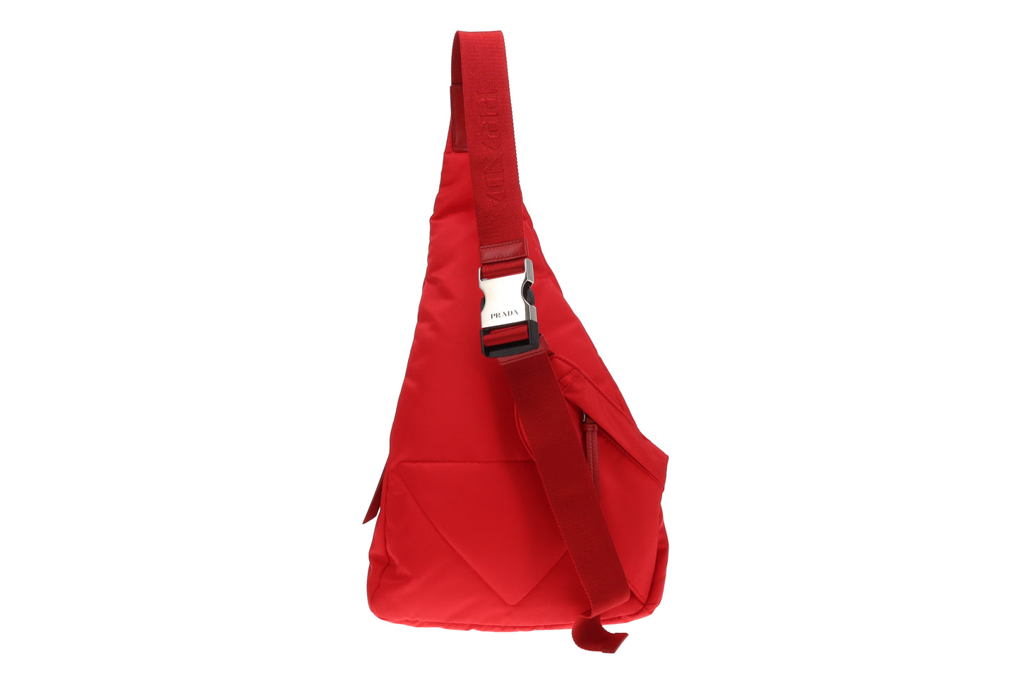 Prada Sling Backpack Red Nylon and Leather