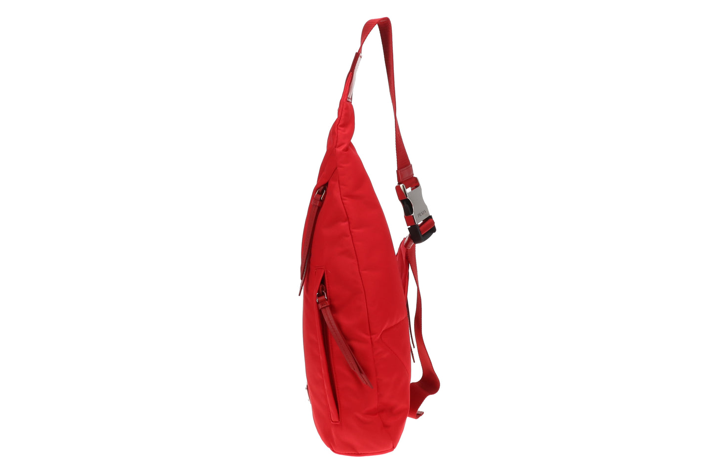 Prada Sling Backpack Red Nylon and Leather