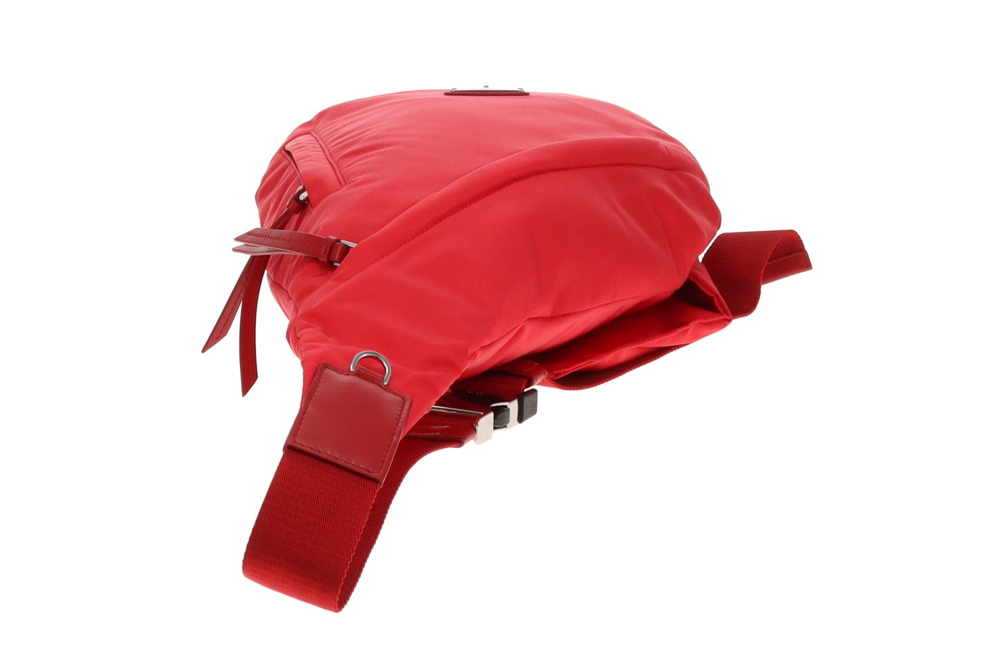 Prada Sling Backpack Red Nylon and Leather
