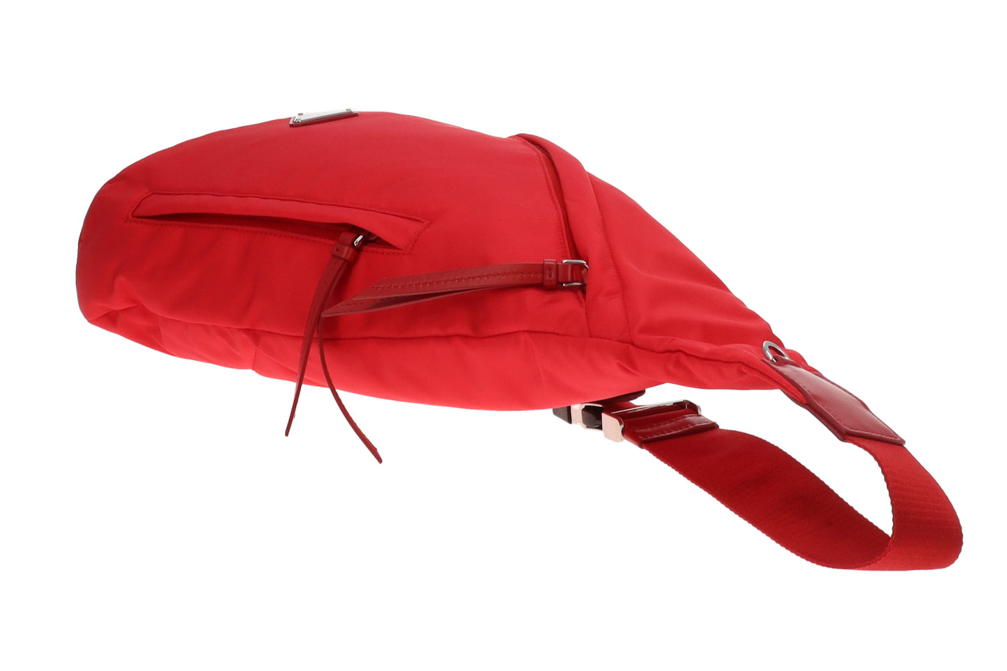 Prada Sling Backpack Red Nylon and Leather