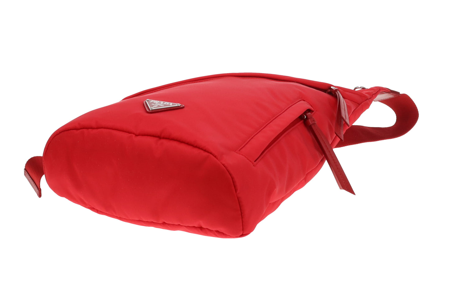 Prada Sling Backpack Red Nylon and Leather