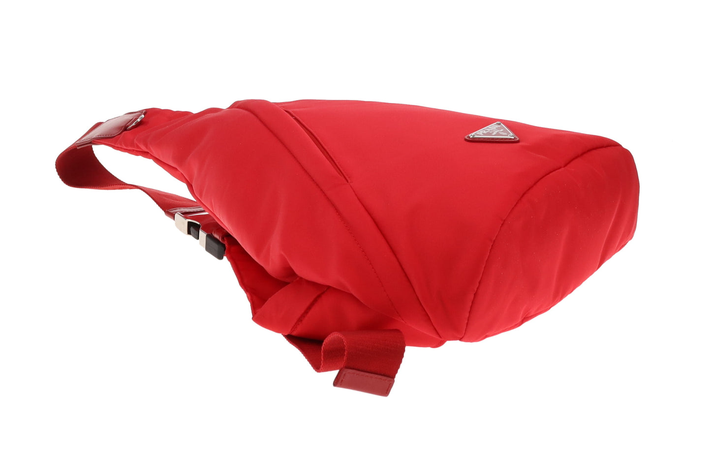 Prada Sling Backpack Red Nylon and Leather