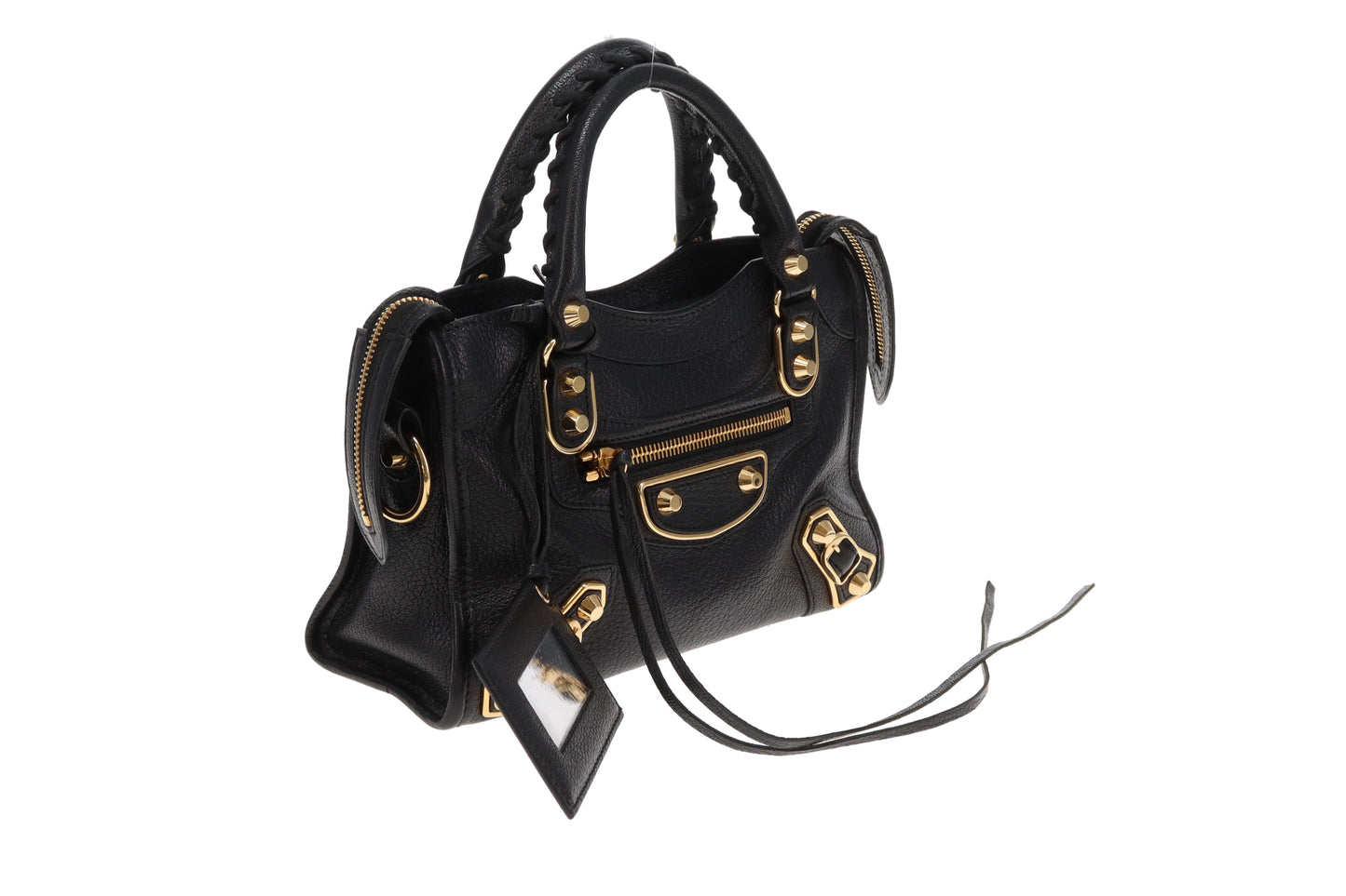 Balenciaga City Bag Mini Black Metallic Edge Black